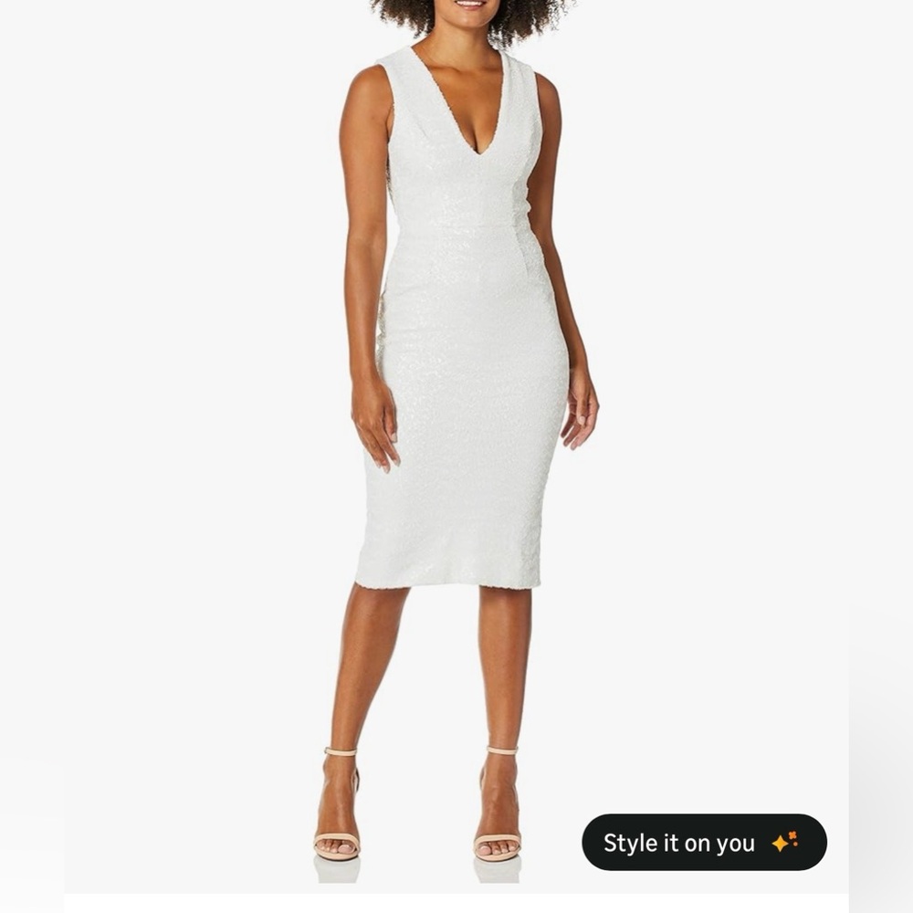 Dress the Population White Backless Dress